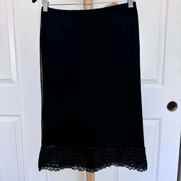 Guess Jeans Lace Tiered Ruffle Hem Mesh Skirt Sz S Stretchy Feminine Whimsigoth - Picture 1 of 7